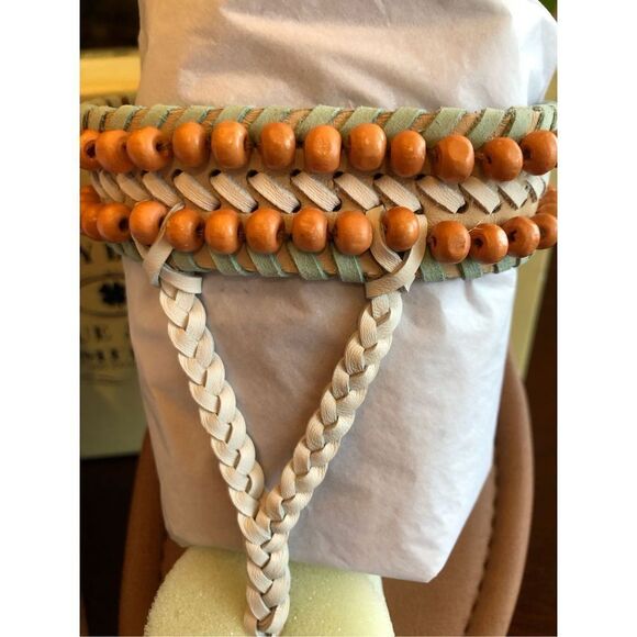 LUCKY BRAND 🎉HP🎉 L Sz 11 Dollis Braided Beaded Leather Mixed Media Sandal/NWTIB! - Picture 5 of 16